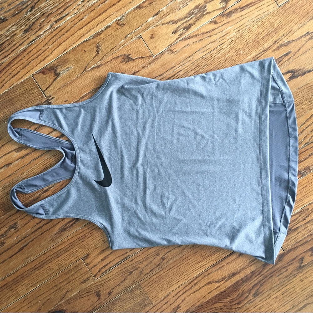 Nike Dri-Fit Athletic Top Gray Race Back sz M